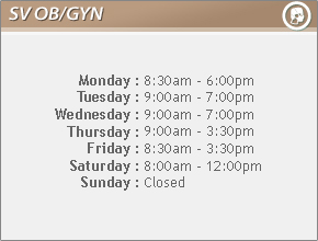 SV OB/GYN Hours